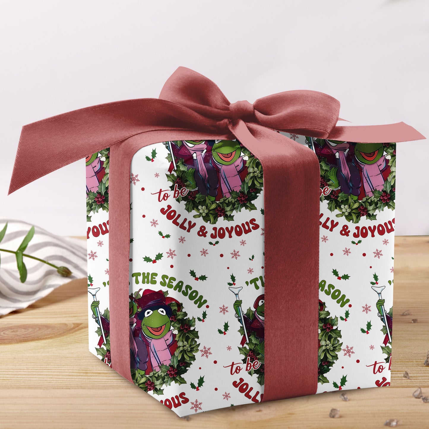The Muppets Winter Floral Christmas Wrapping Paper
