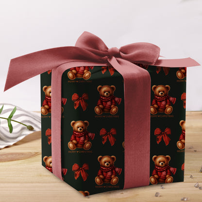 Tartan Teddy Bear Christmas Wrapping Paper