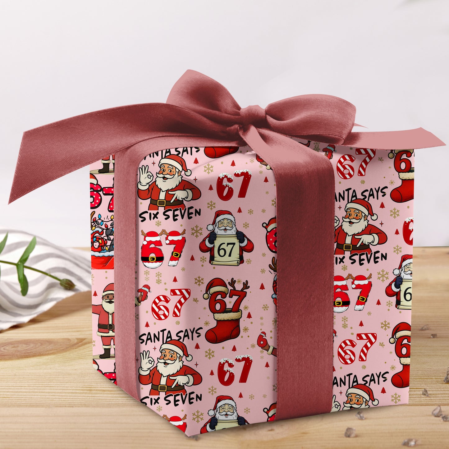 Six Seven Santa Clause Wrapping Paper