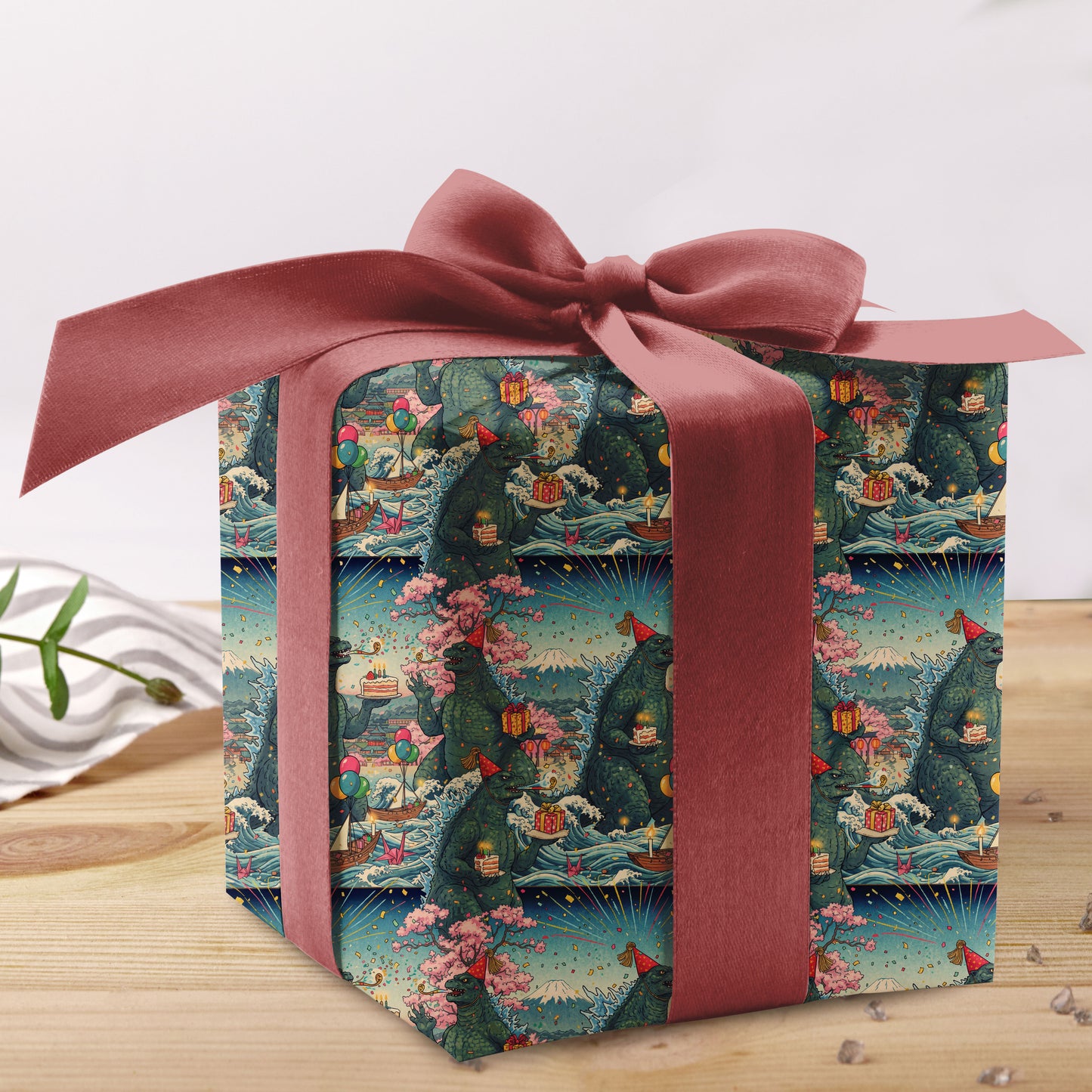 Godzilla Birthday Wrapping Paper