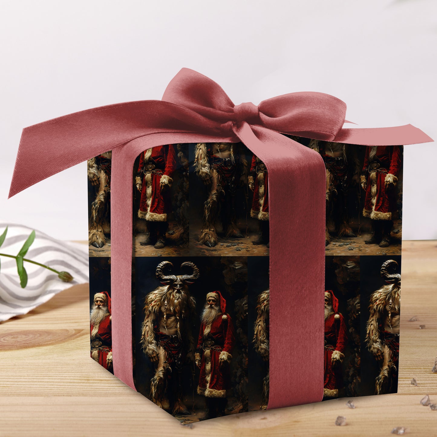 Gothic Krampus Santa Wrapping Paper
