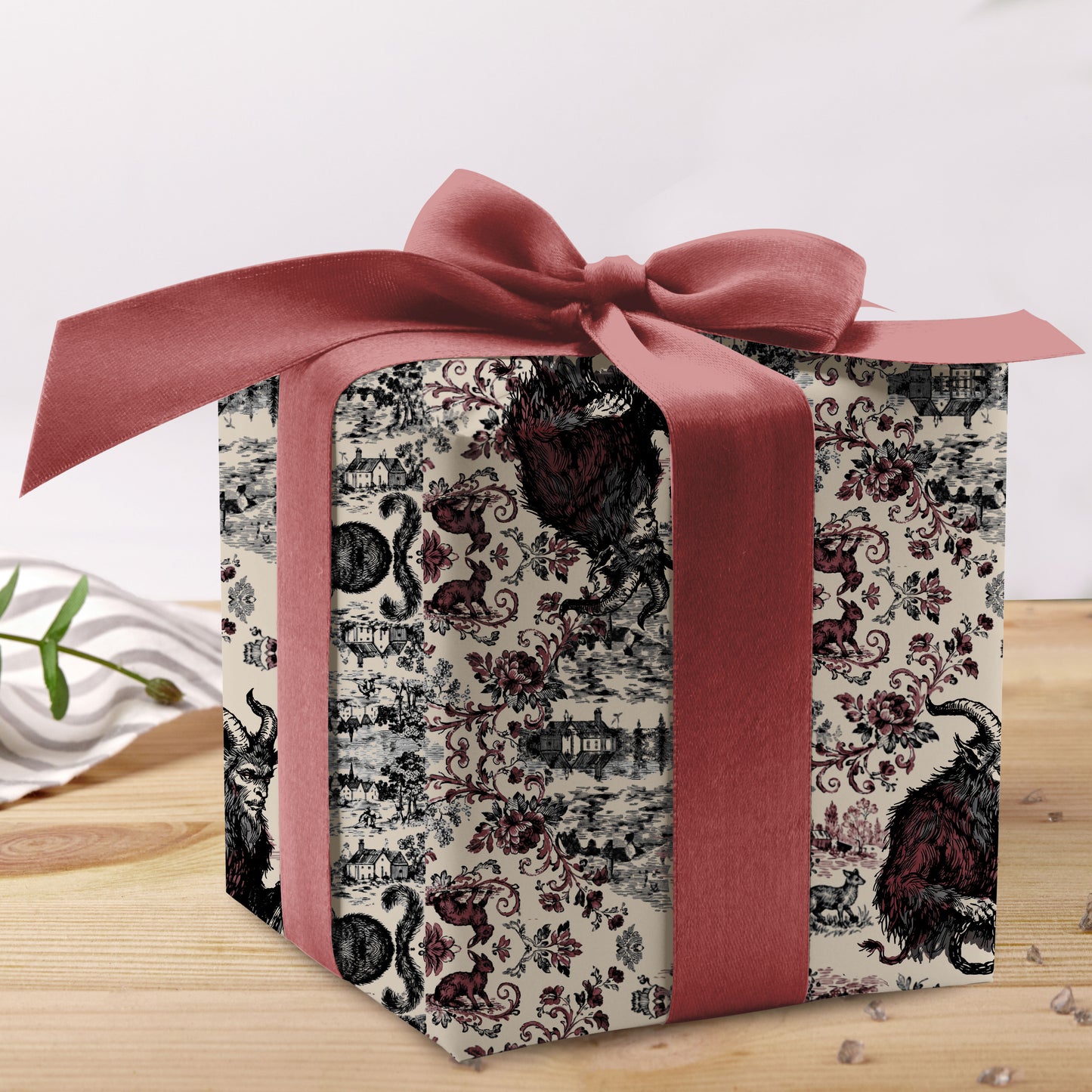 Gothic Cat Christmas Wrapping Paper