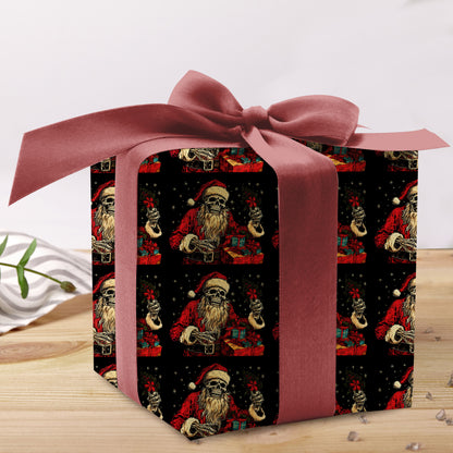 Gothic Skeleton Santa Christmas Wrapping Paper