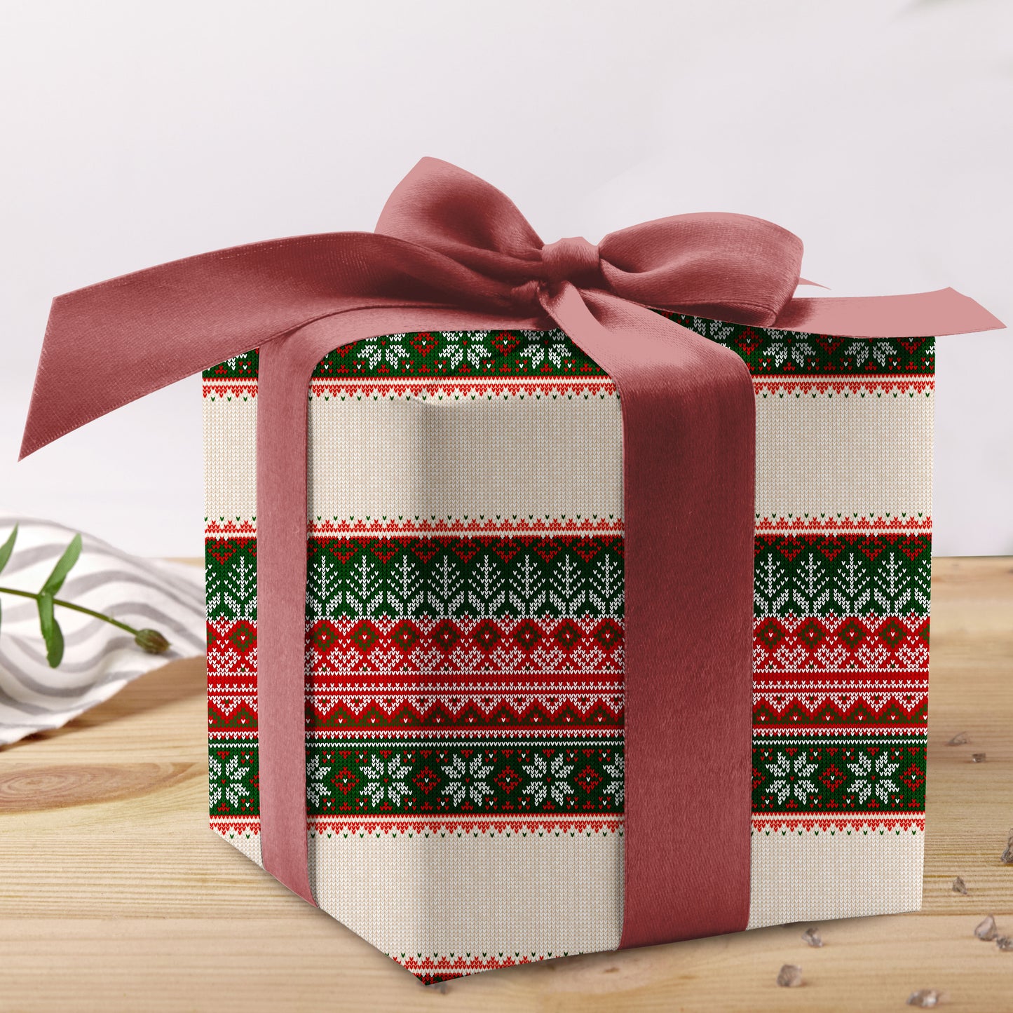 Christmas Knitted Pattern Wrapping Paper