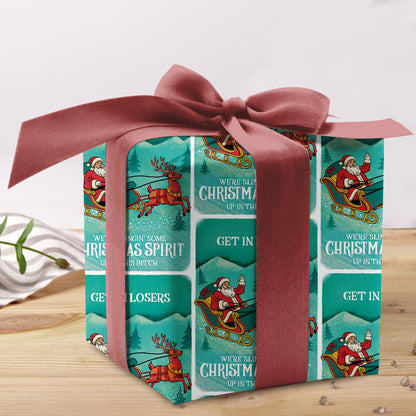Santa Clause Get It Closers Xmas Holiday Gift Wrap
