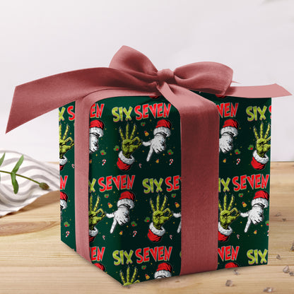 Viral 67 Grinch Hand Six Seven Wrapping Paper