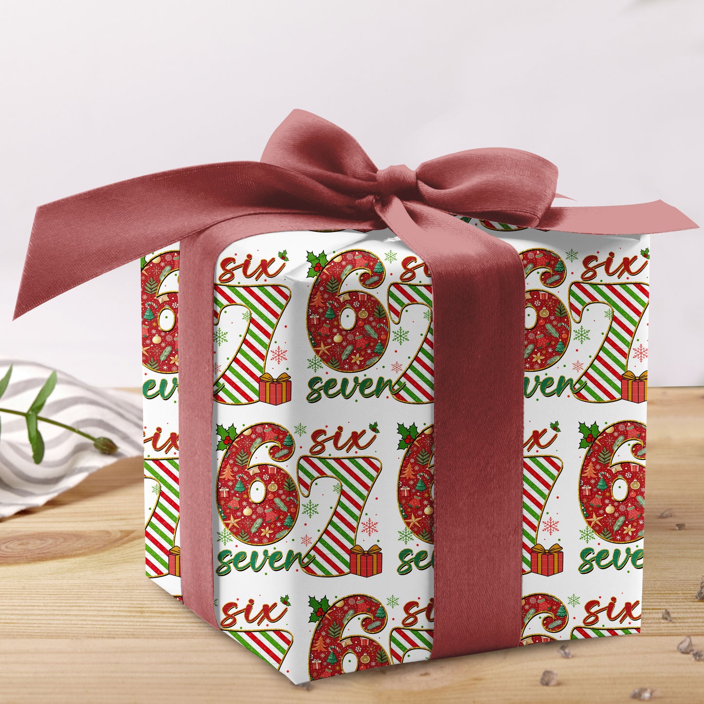 67 Six Seven Christmas Wrapping Paper