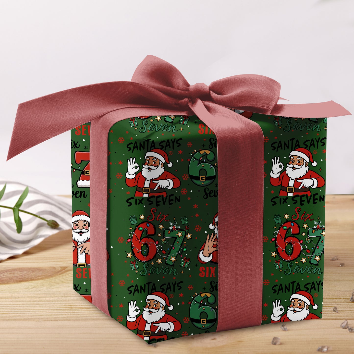 6 7 Santa Clause Xmas Wrapping Paper