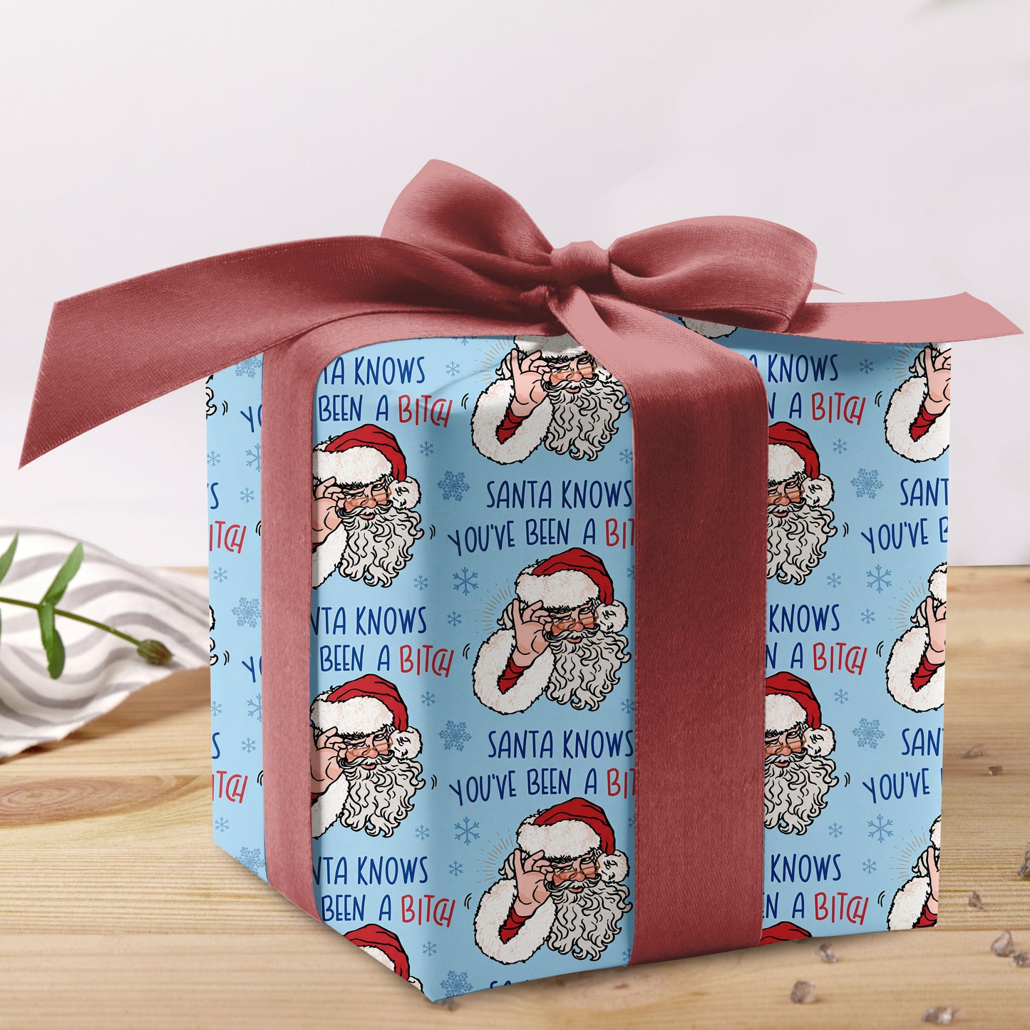 Santa Knows Christmas Wrapping Paper