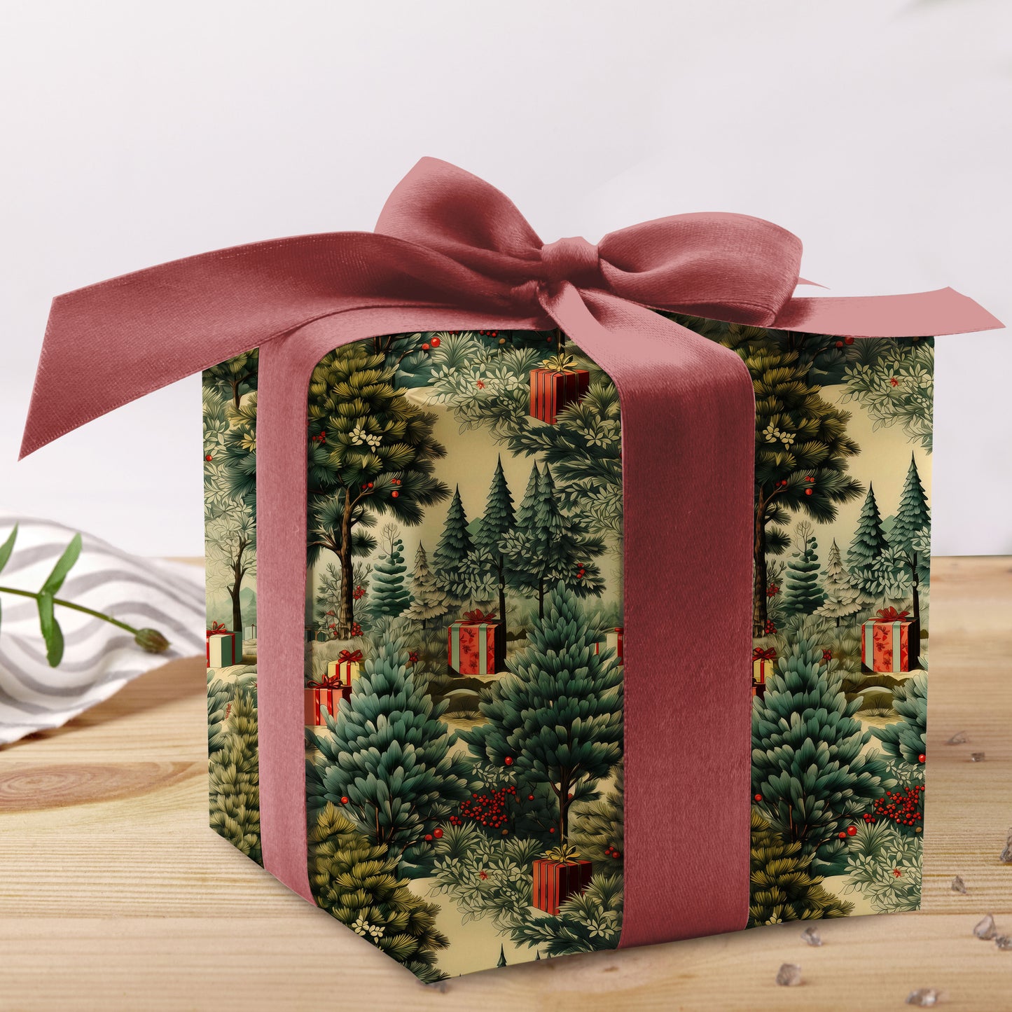 Vintage Christmas Tree Wrapping Paper