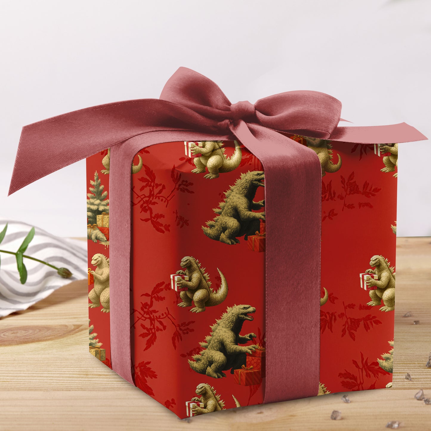 Godzilla Christmas Wrapping Paper