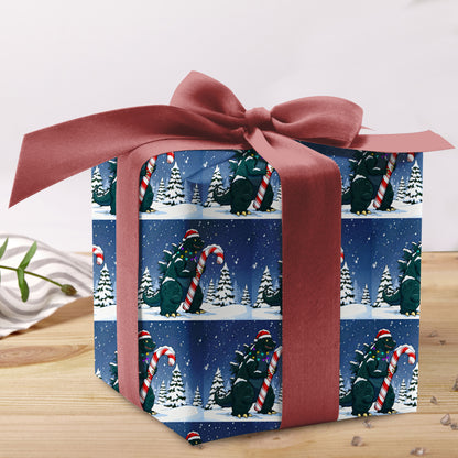 Godzilla Christmas Wrapping Paper Sheet