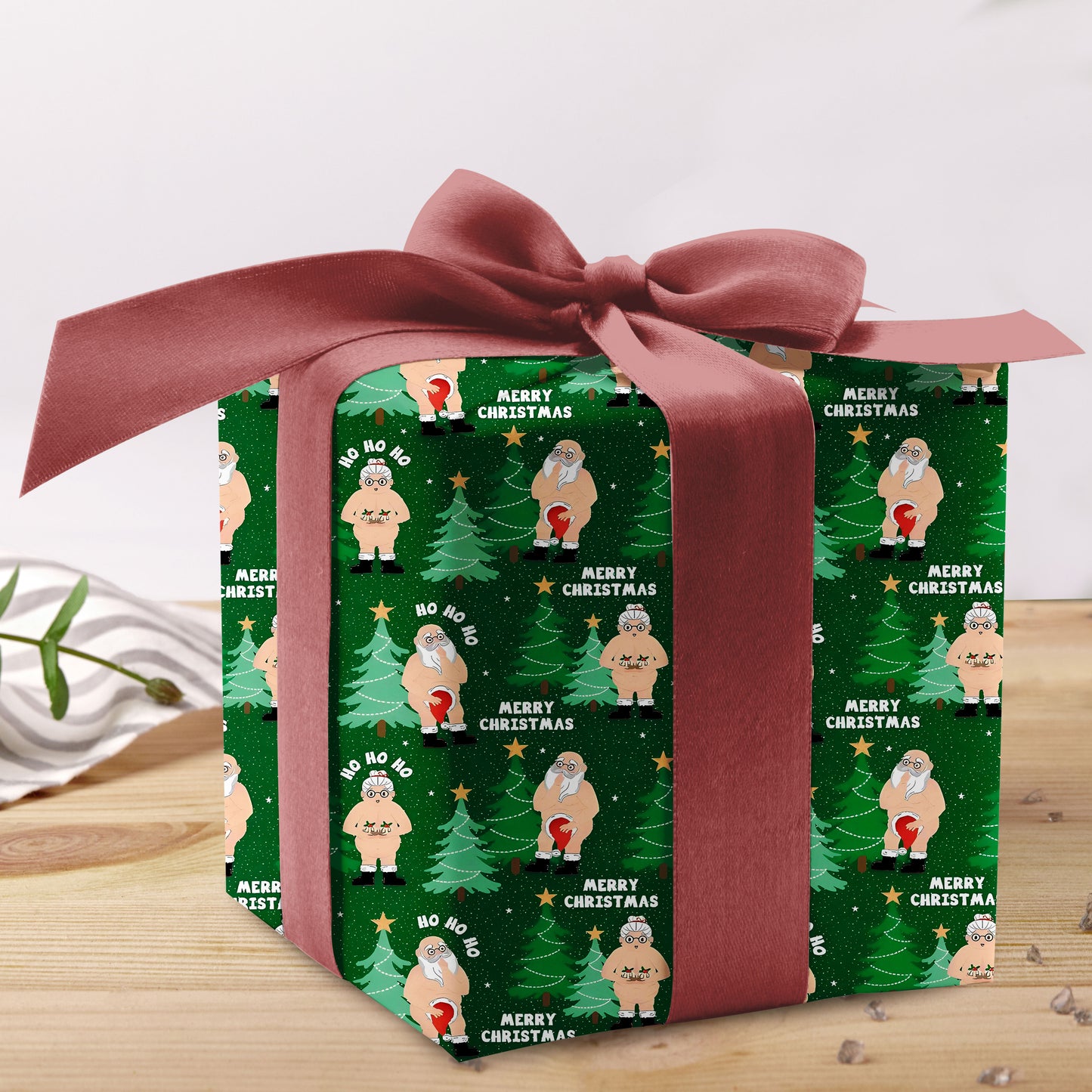 Funny Santa Adult Christmas Wrapping Paper
