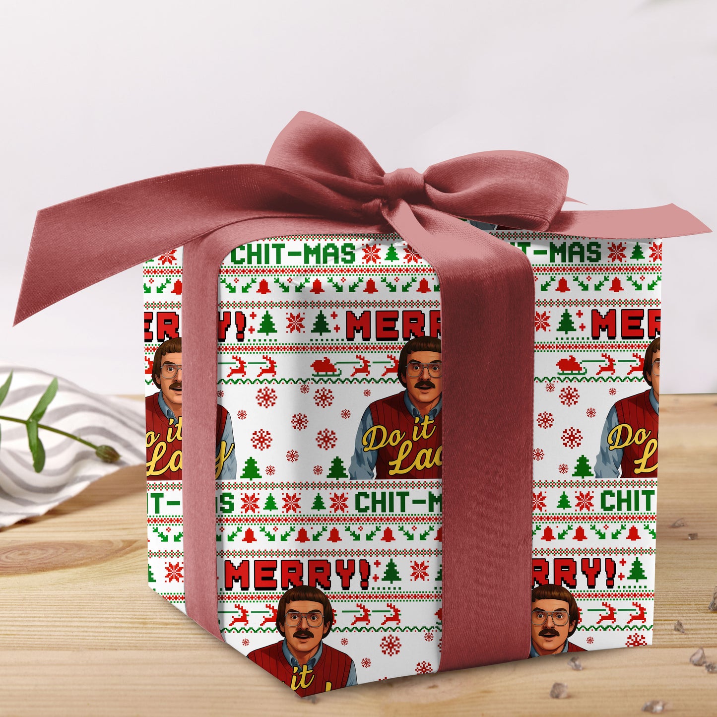 Do It Lady Chit Mas Wrapping Paper