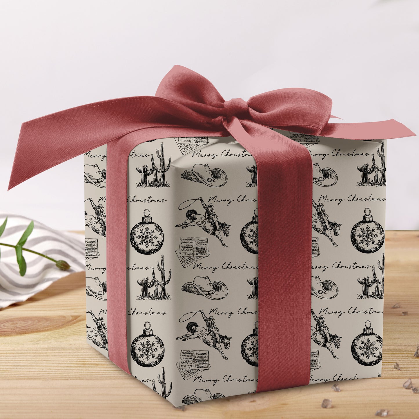 Cowboy Wild West Christmas Wrapping Paper