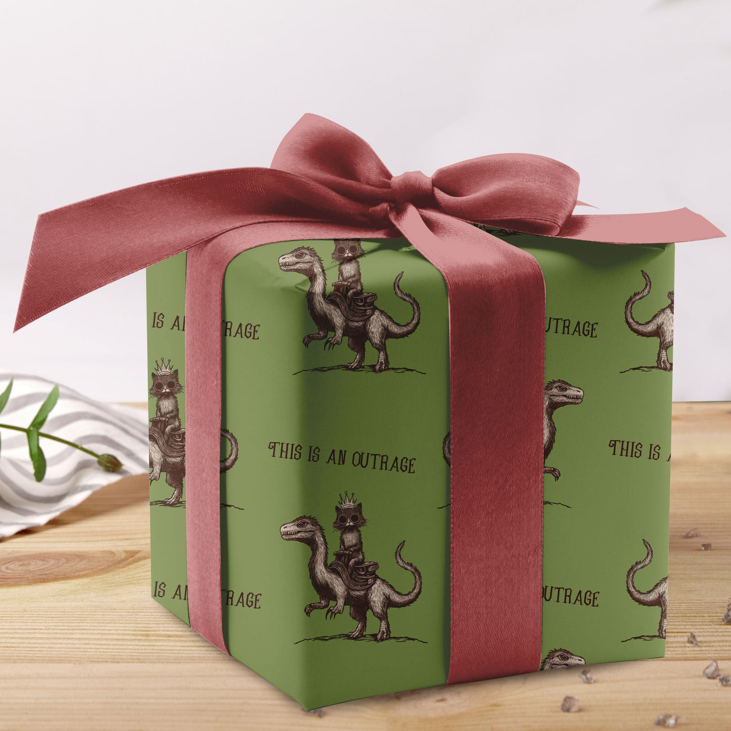Godzilla Cat Mongo Is Appalled Wrapping Paper