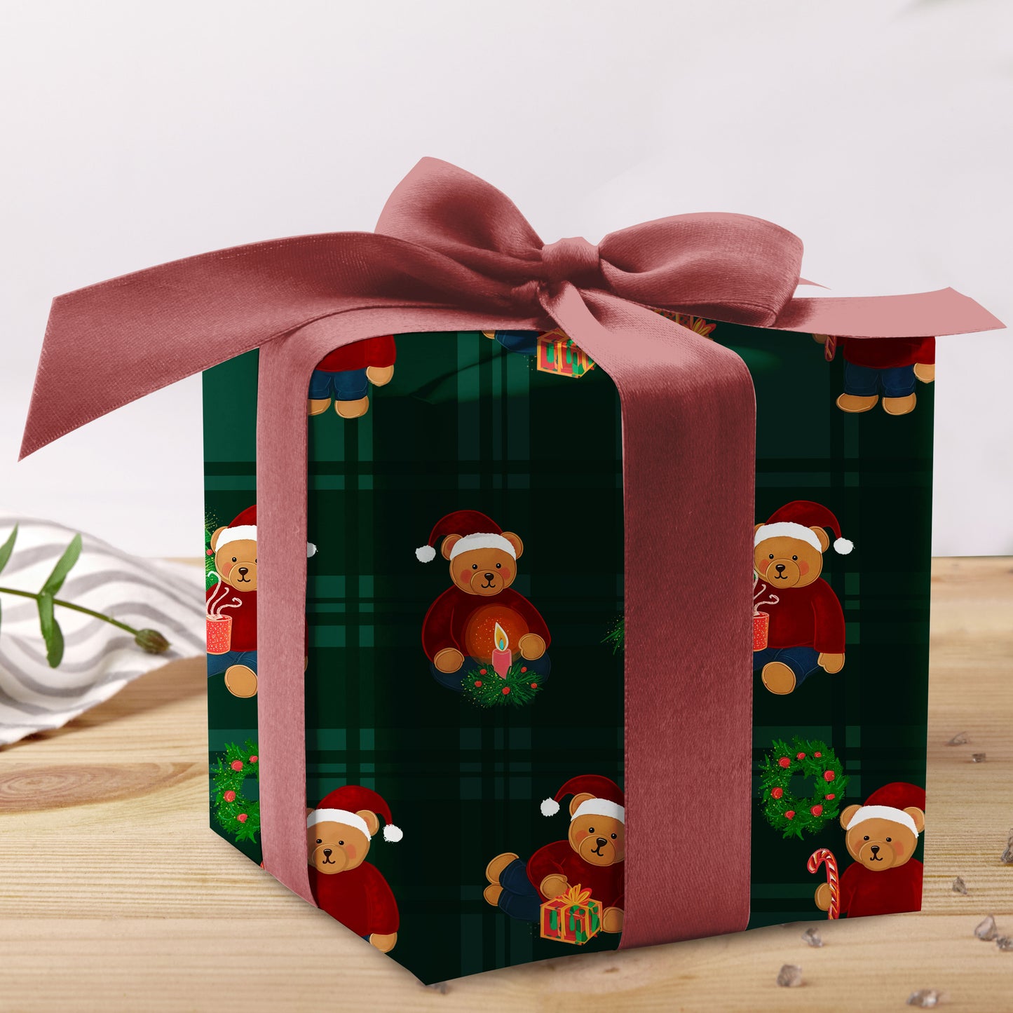 Teddy Christmas Tree Wrapping Paper