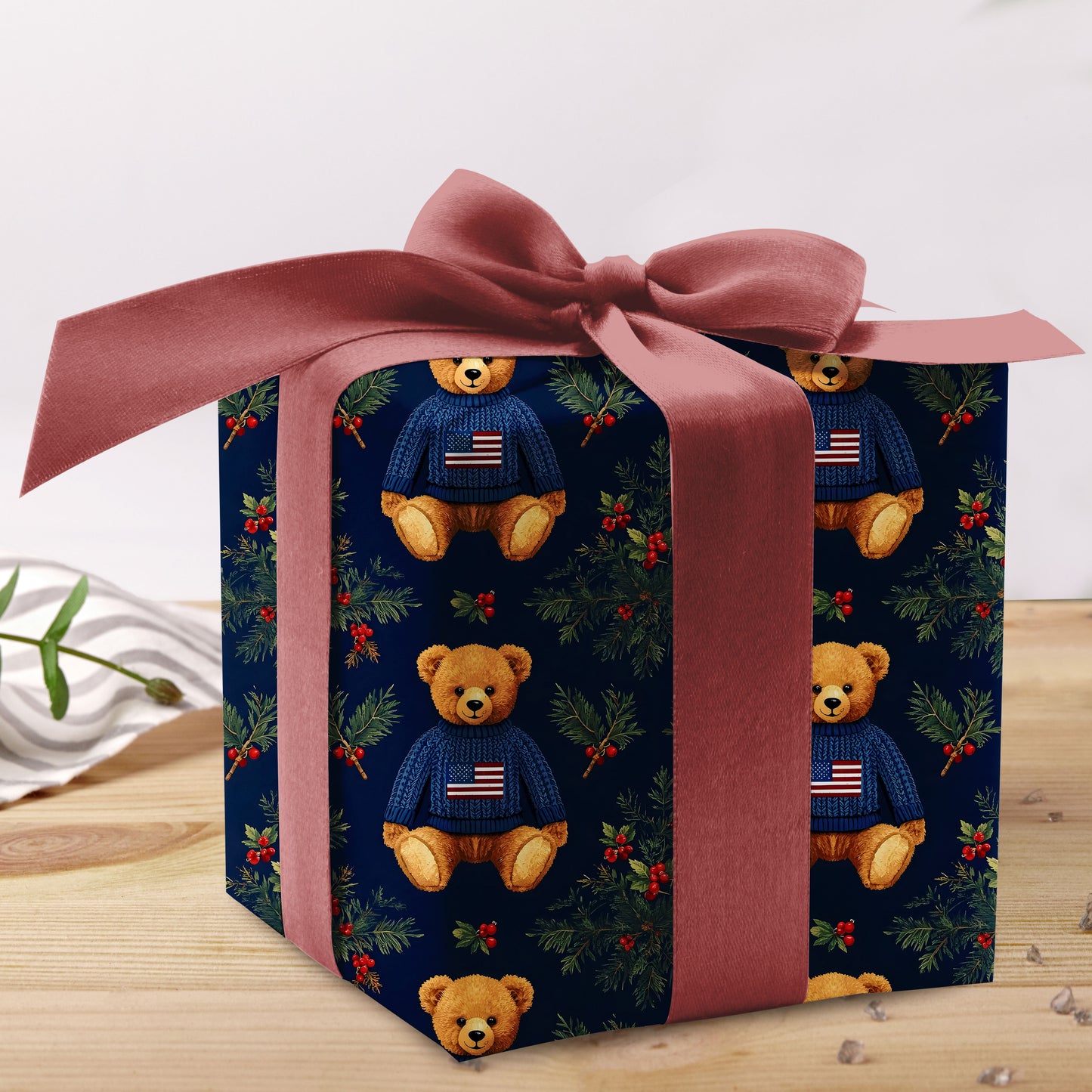 Bear Wrapping Paper Holiday Gift