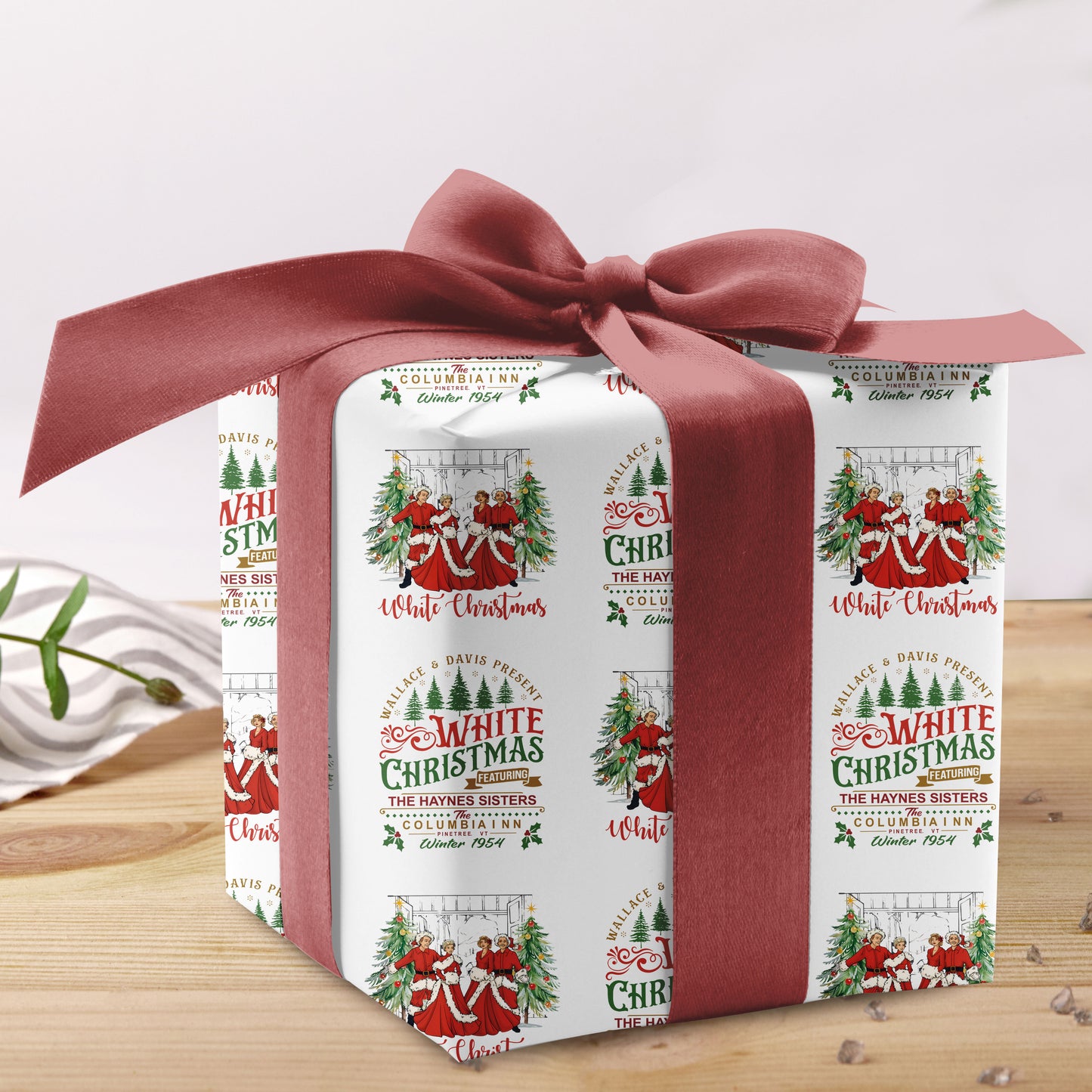Vintage White Christmas Gift Wrap