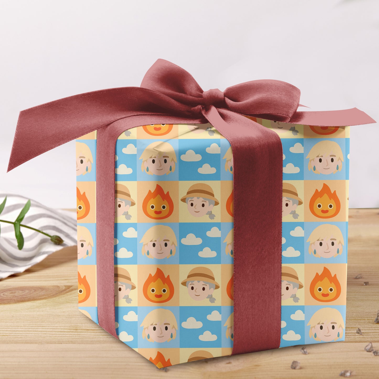 Howl's Moving Castle Calcifer Wrapping Paper