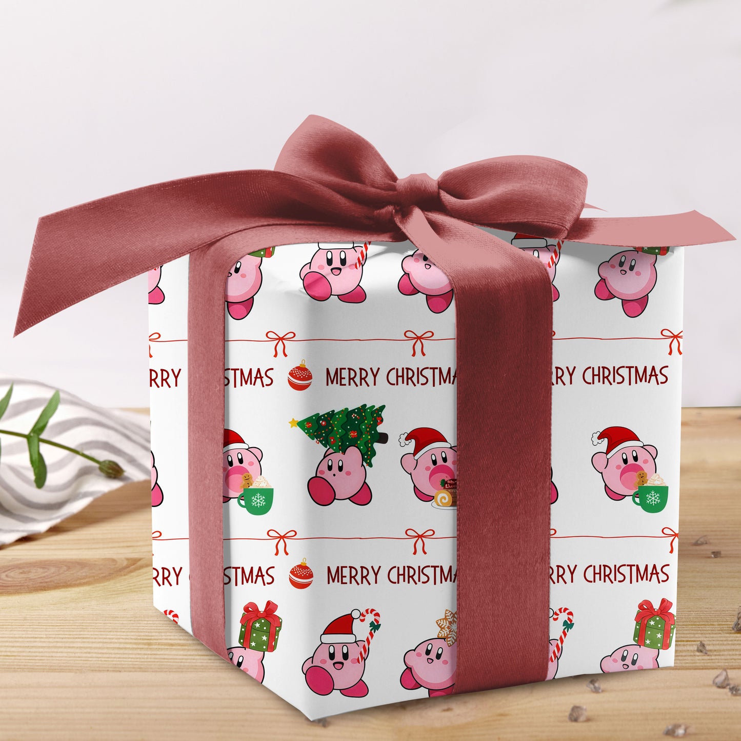 Pastel Kirby Gift Wrap, Nintendo Wrapping Paper for Kids