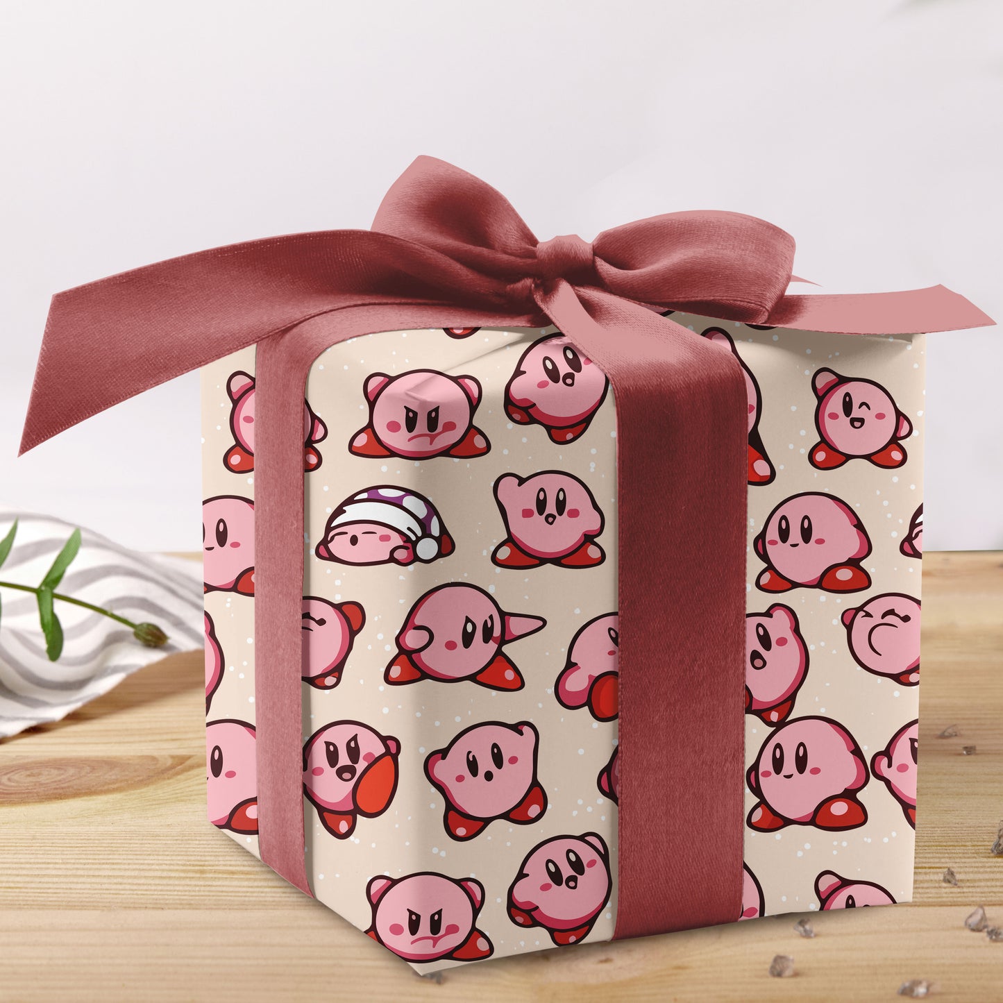 Nintendo Kirby Gift Wrap, Funny Wrapping Paper for Gamers
