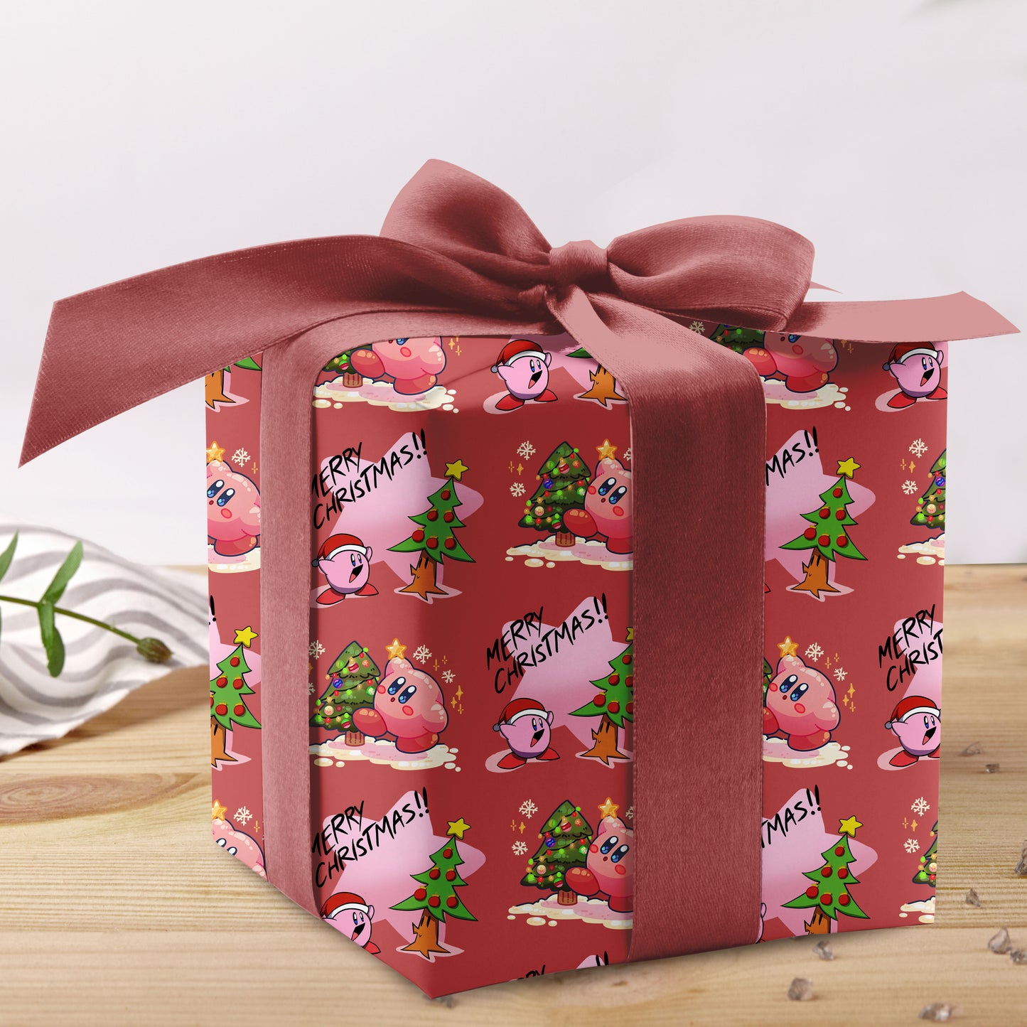 Retro Kirby Gift Wrap, Nintendo Wrapping Paper for Fans