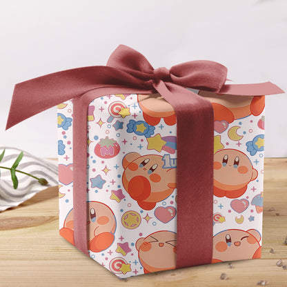 Kirby Floating Stars Wrapping Paper, Adorable Gamer Gift Wrap