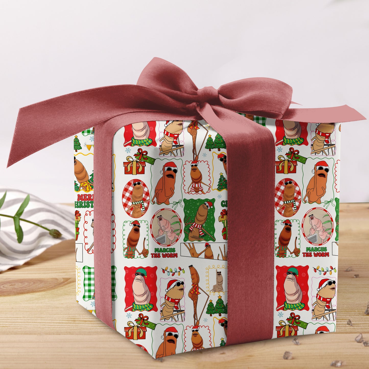Marcus The Worm Christmas Wrapping Paper