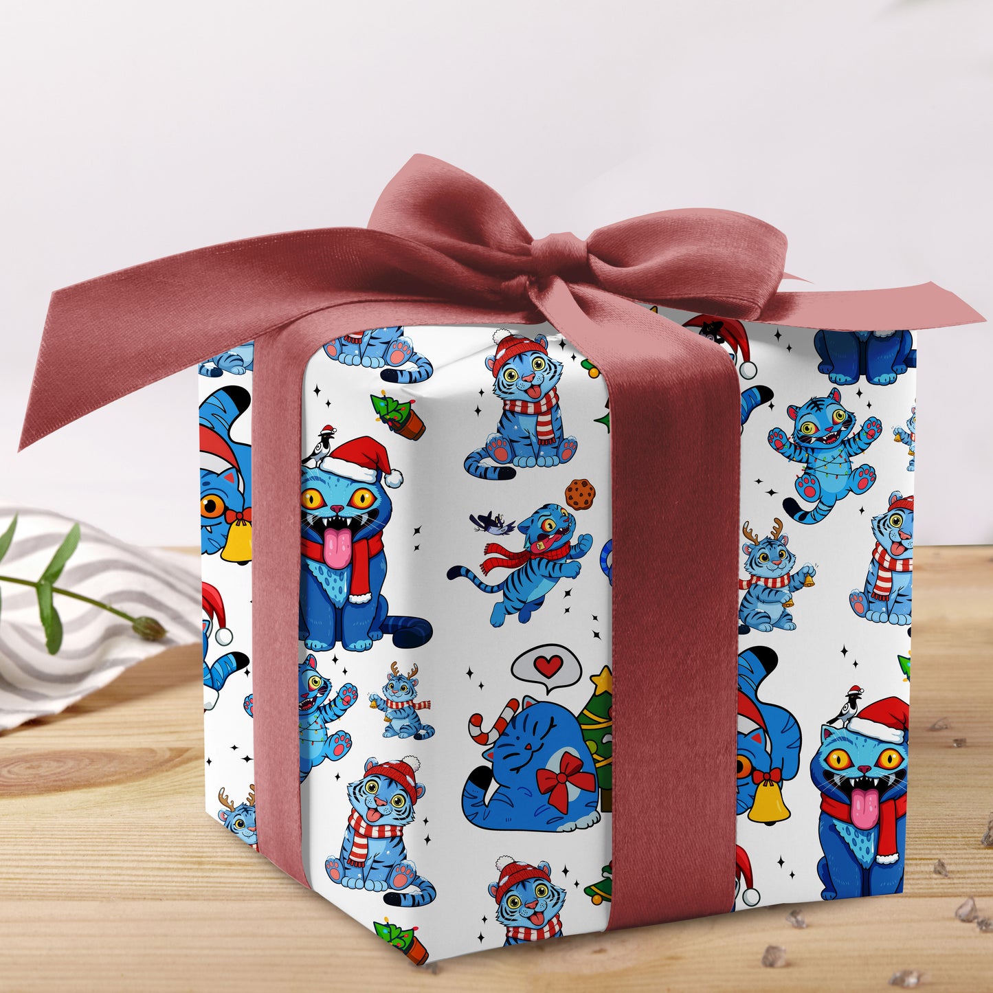 Demon Hunters Derpy Christmas Cat Wrapping Paper