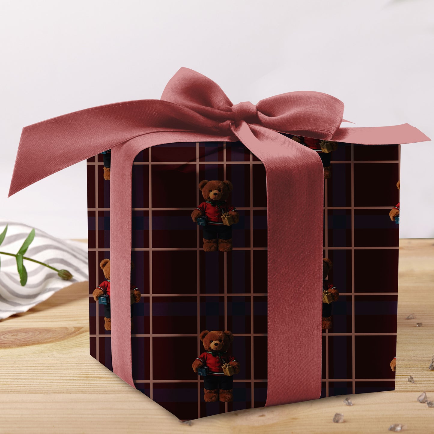Teddy Christmas Wrapping Paper Birthday Gift