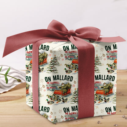 On Mallard Santa Christmas Wrapping Paper