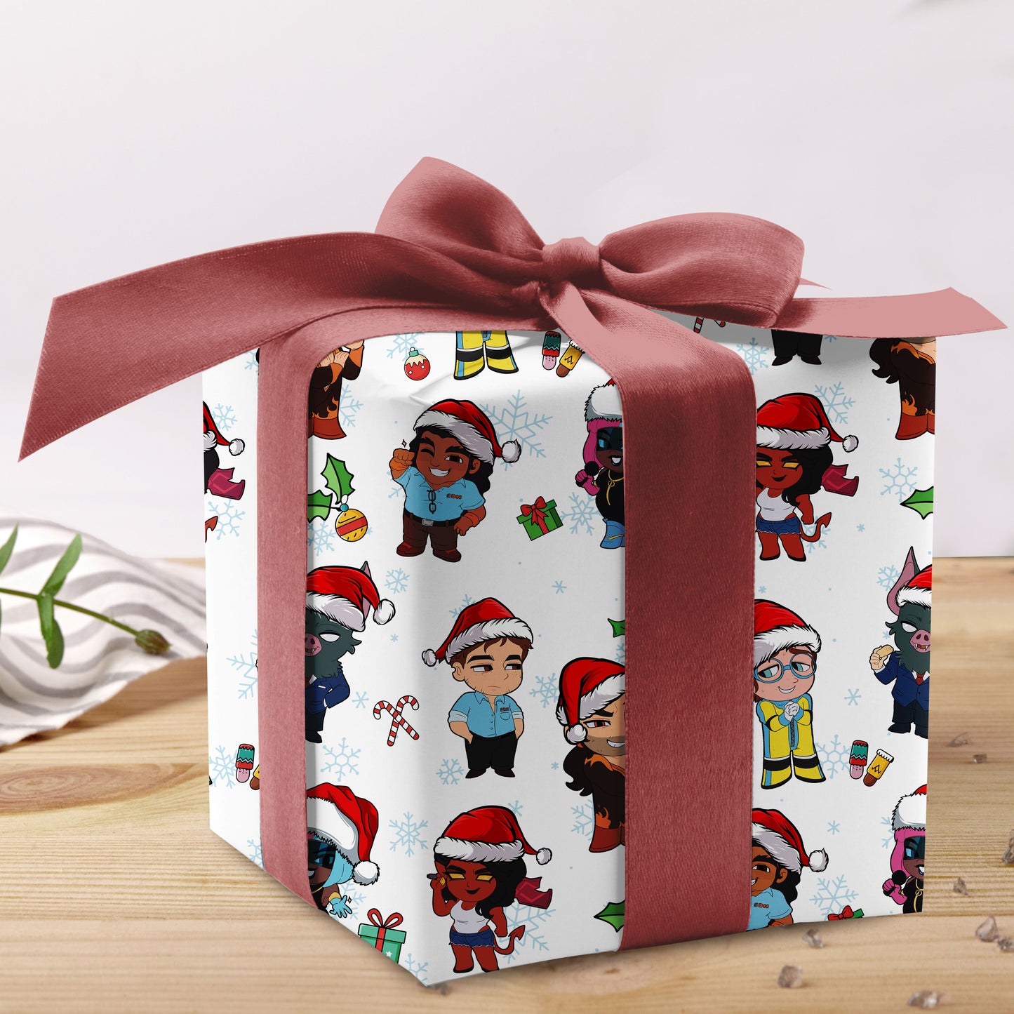 Santa Chibi Wrapping Paper