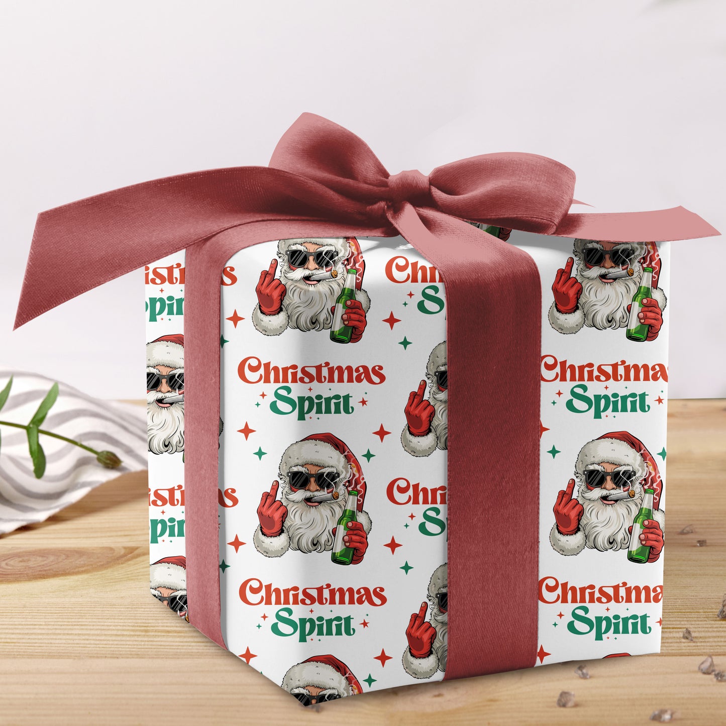 Santa Christmas Spirit Wrapping Paper