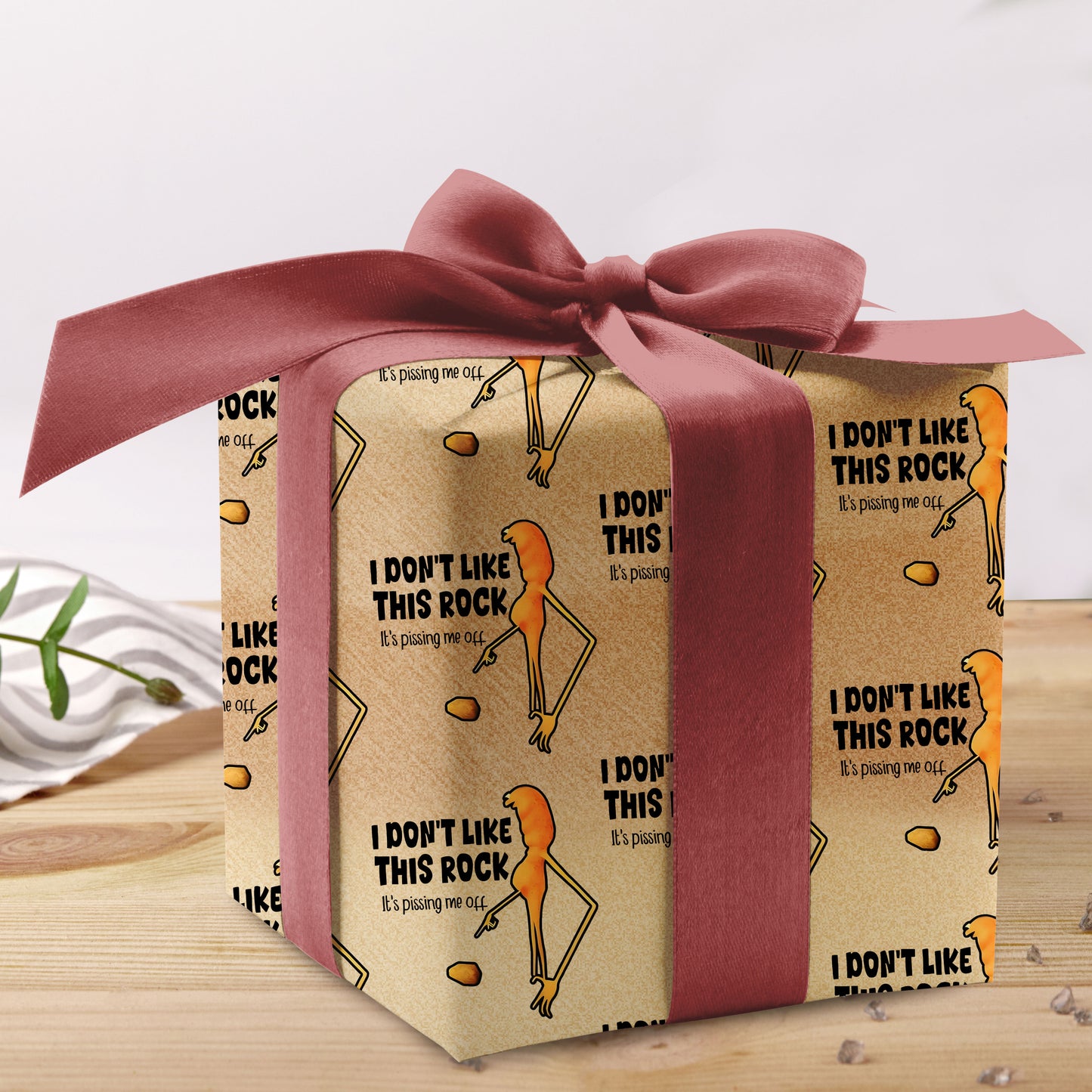 I Don't Like This Rock Marcus The Worm Meme Wrapping Paper