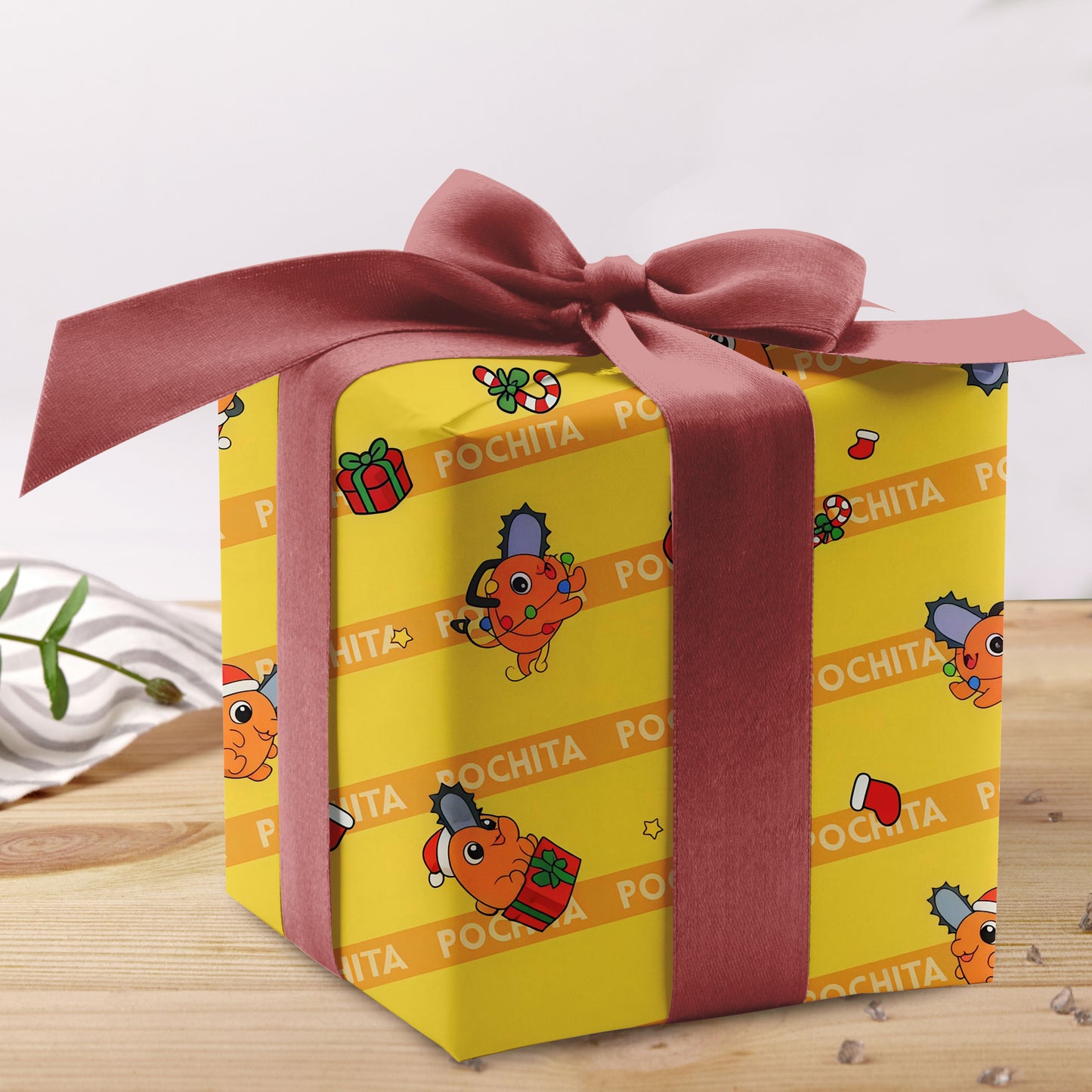 Pochita Christmas Wrapping Paper