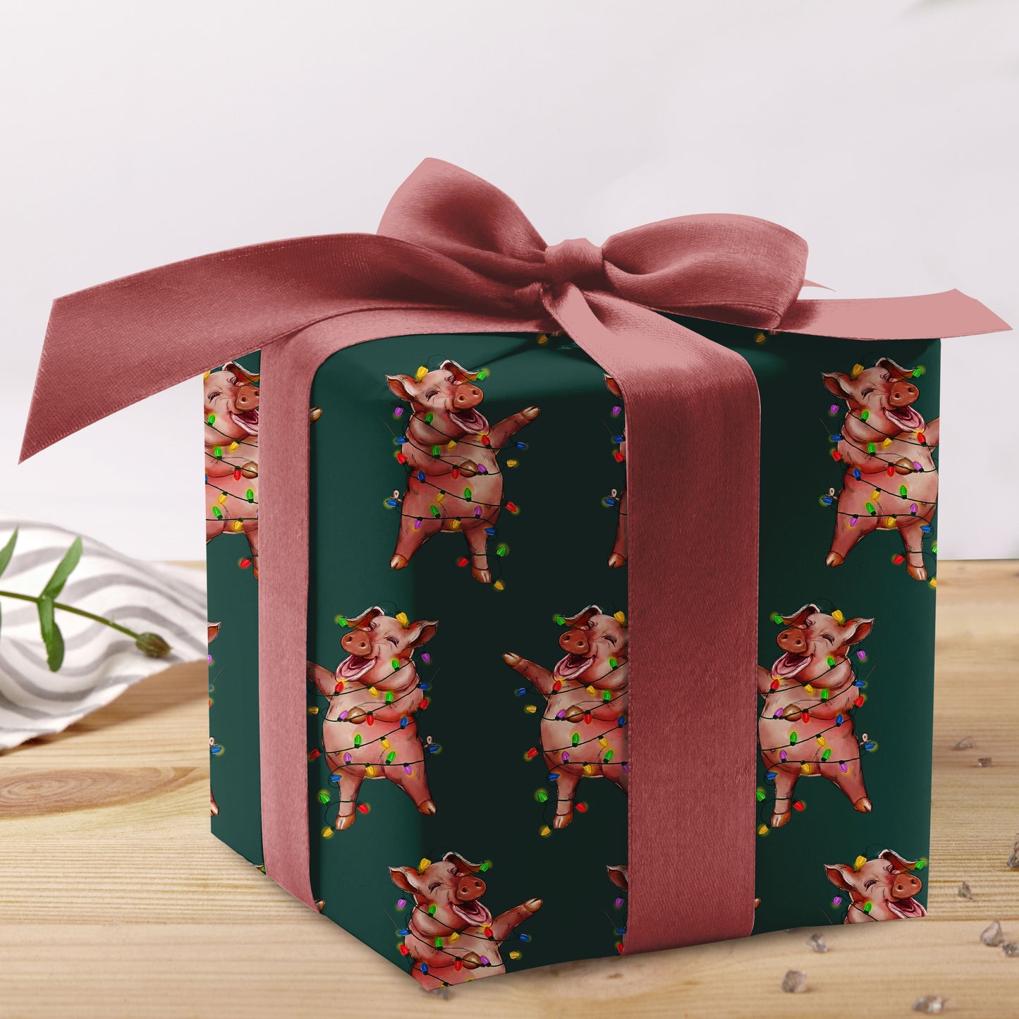 Pig Christmas Wrapping Paper Roll