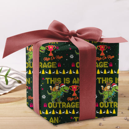 Dinosaurs Cat Wrapping Paper