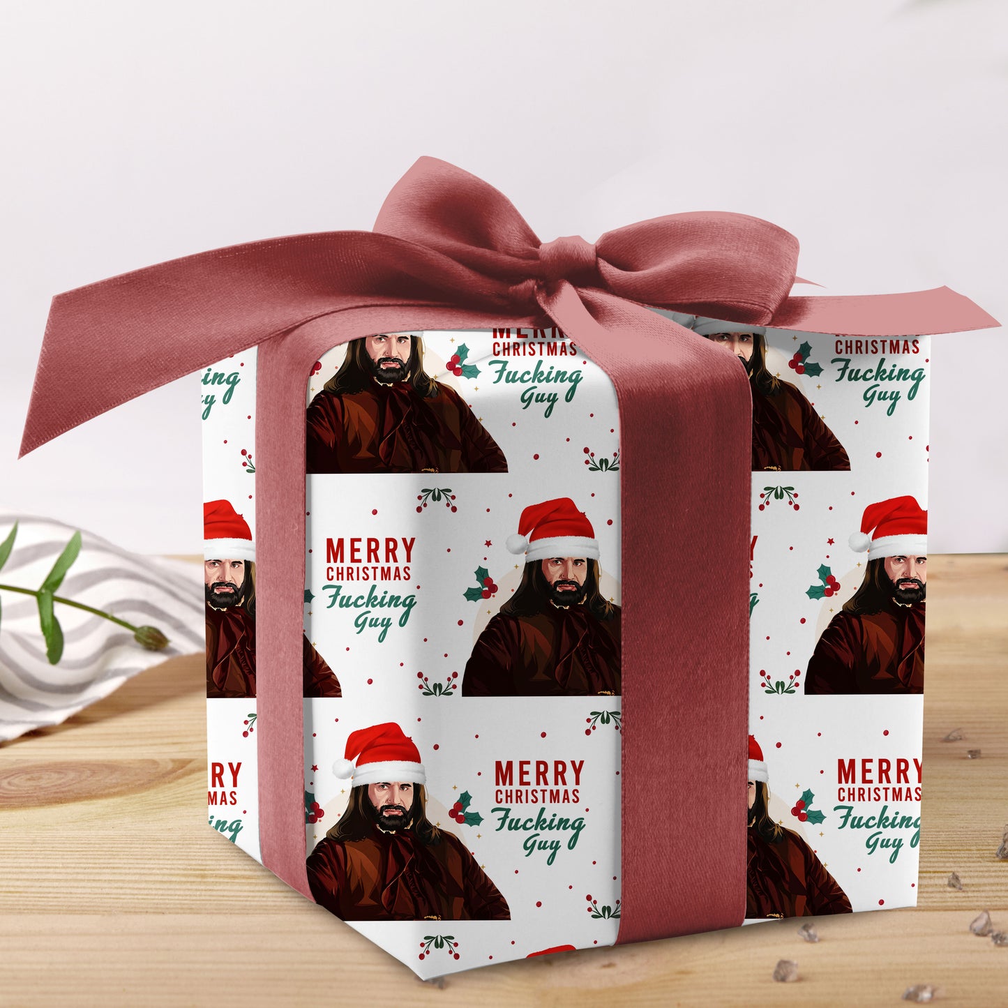 Creepy Paper Santa Wrapping Paper