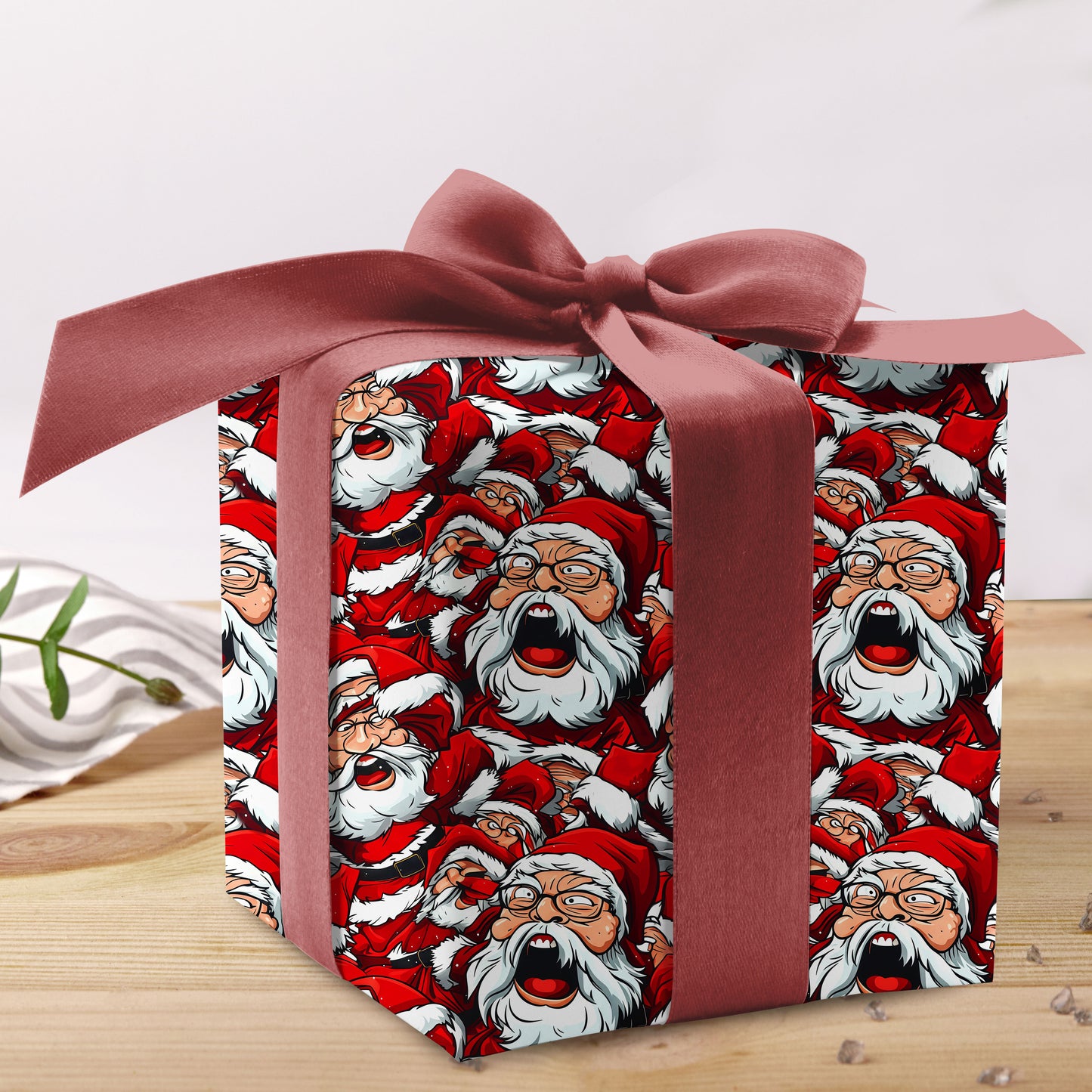 Funny Santa Christmas Gift Wrap
