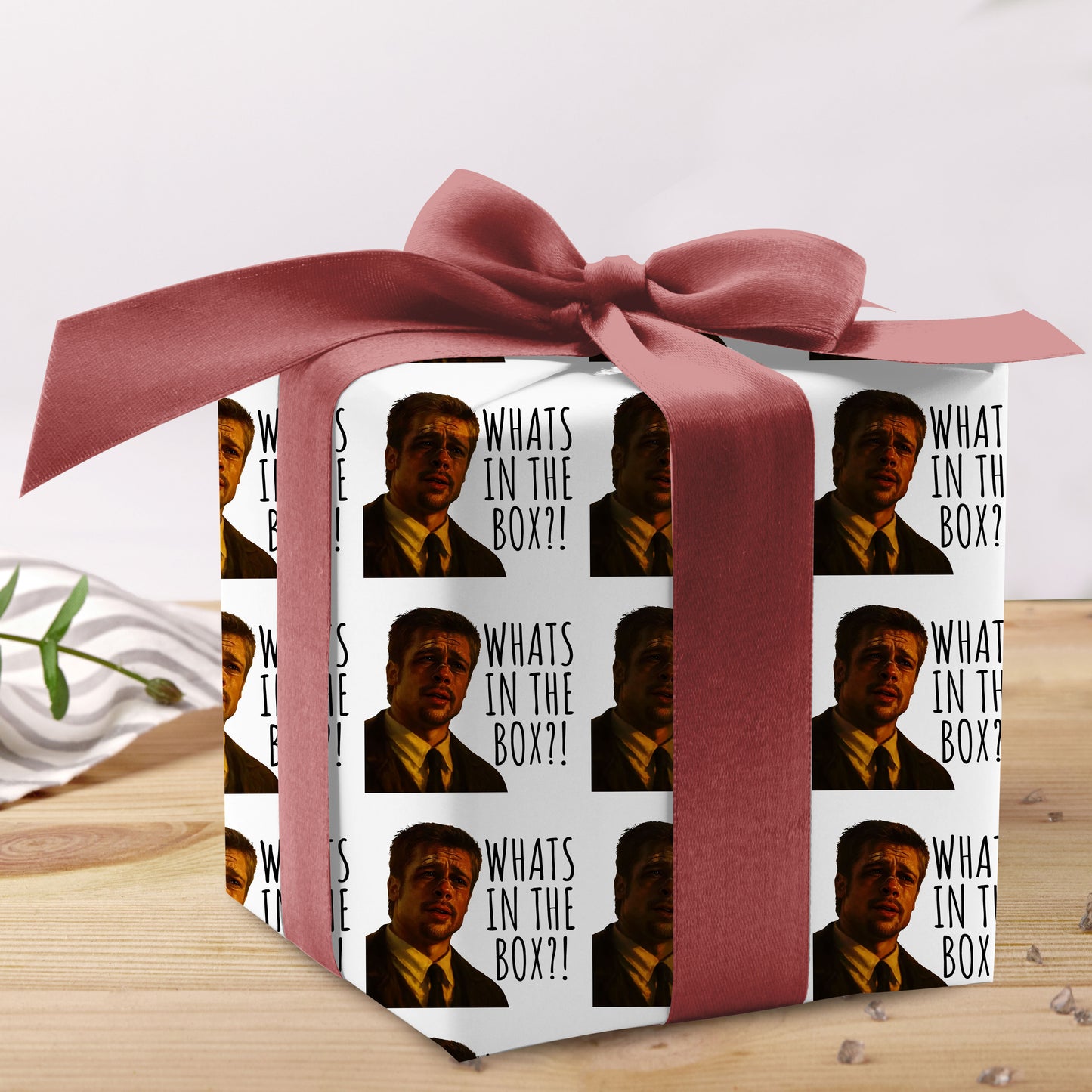 What is in the box Wrapping Paper with Holiday