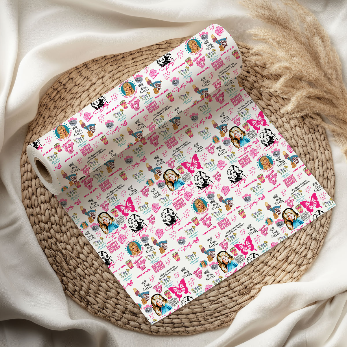 Howdy Dolly Parton Wrapping Paper – Christmas Gift Wrap for Fans