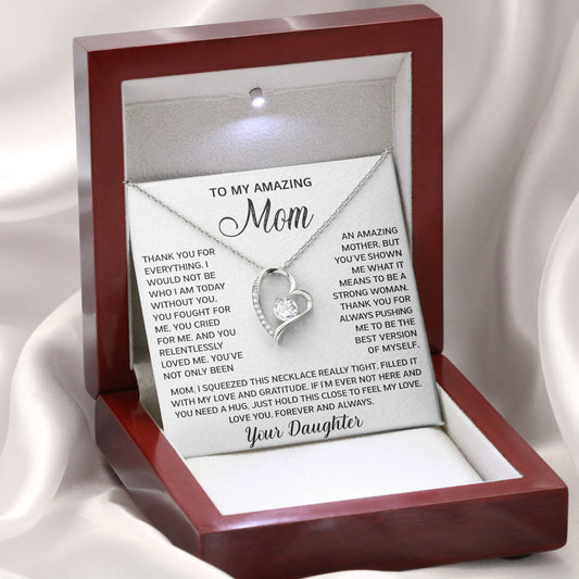 To My Amazing Mom Necklace Anniversary Present, Birthday Anniversary Gift Idea From Daughter