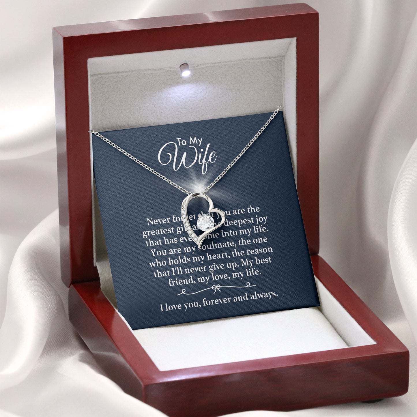 To My Wife Necklace Valentine’s Day Gift for Girlfriend, Fiancée