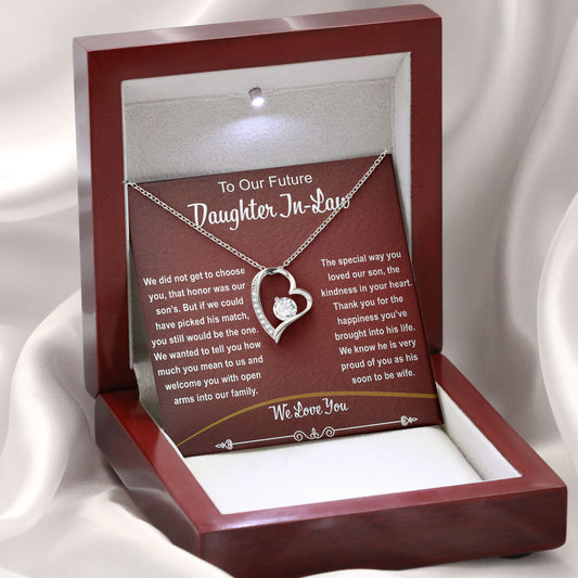 To Our Future Daughter In Law Necklace with Message Card and Gift Box
