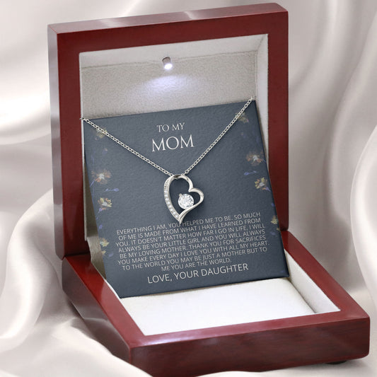 To My Mom Necklace With Heartfelt Message & Elegant Box - Birthday, Mothers Day, Sentimental Birthday