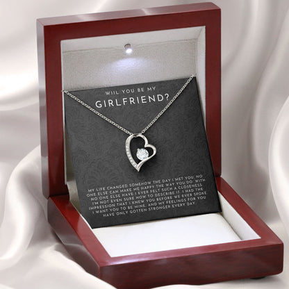 To My Girlfriend Necklace Gift Box with Sentimental Message Card From Boyfriend