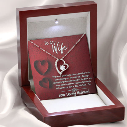 To My Wife Necklace Jewelry with Message Card & Gift Box