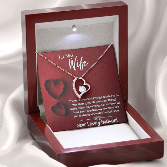 To My Wife Necklace Jewelry with Message Card & Gift Box
