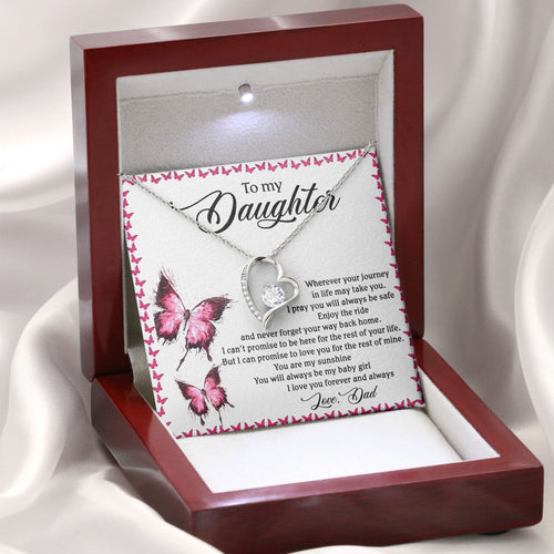 To My Daughter Necklace Gift Box From Dad